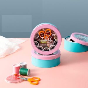 Bộ kim chỉ hộp tròn 10 cuộn