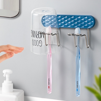 Giá đỡ bàn chải và cốc dán tường hàng đôi