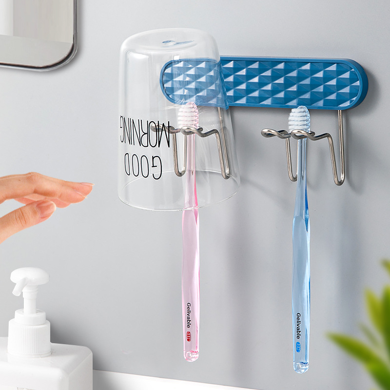 Giá đỡ bàn chải và cốc dán tường hàng đôi - Ảnh 2