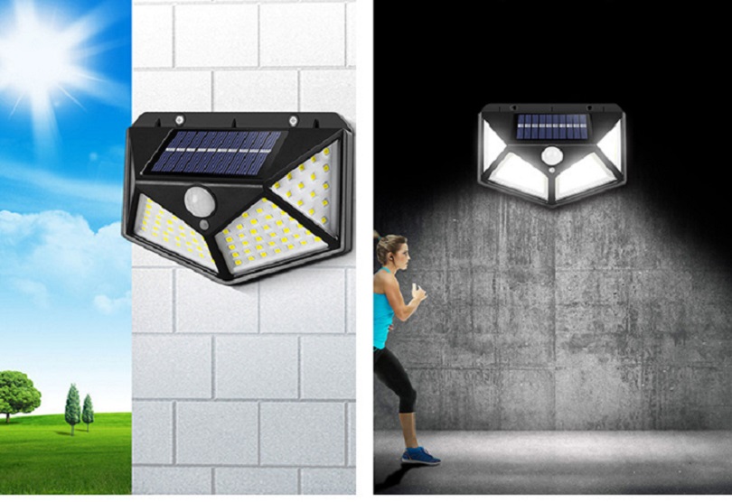 Đèn 100 led năng lượng mặt trời góc rộng - Ảnh 2