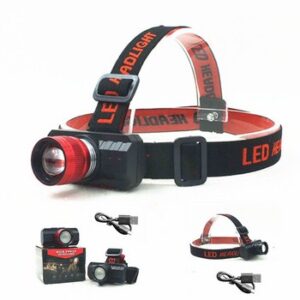 Đèn đội đầu headlamp sạc USB 1 bóng led F-T41 Đầu Nối Nhôm