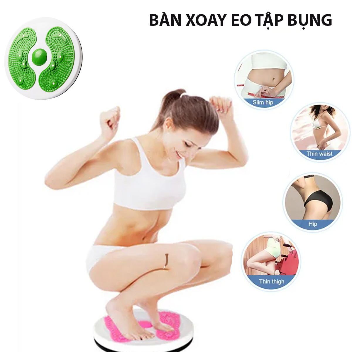 Bàn xoay eo tập bụng quay 360 độ waist twisting, tập giảm mỡ bụng tại nhà DCE - Ảnh 2