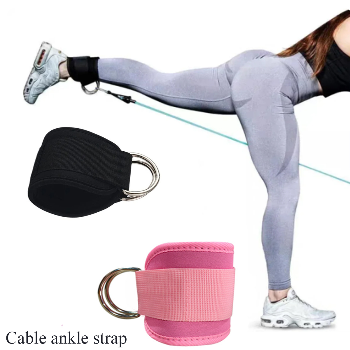 Đai quấn mắt cá chân móc cáp cổ chân tập kickback, tập chân, tập đùi mông MX6 - Ảnh 2