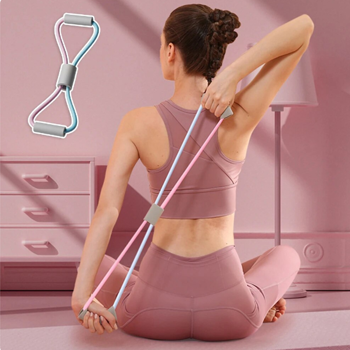 Dây kháng lực số 8 tập yoga,gym,pilates 8DK - Ảnh 2