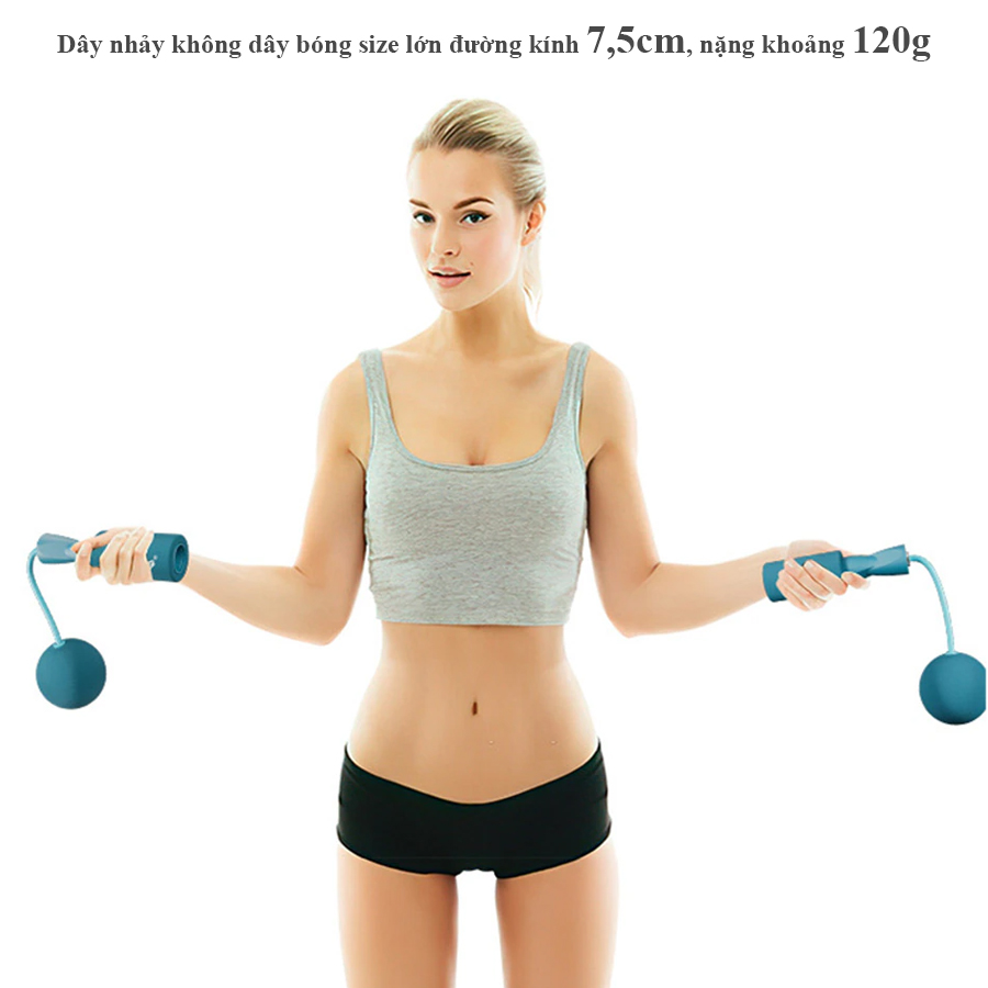 Dây nhảy không dây bóng tạ to tập thể dục, giảm cân KD3 - Ảnh 2