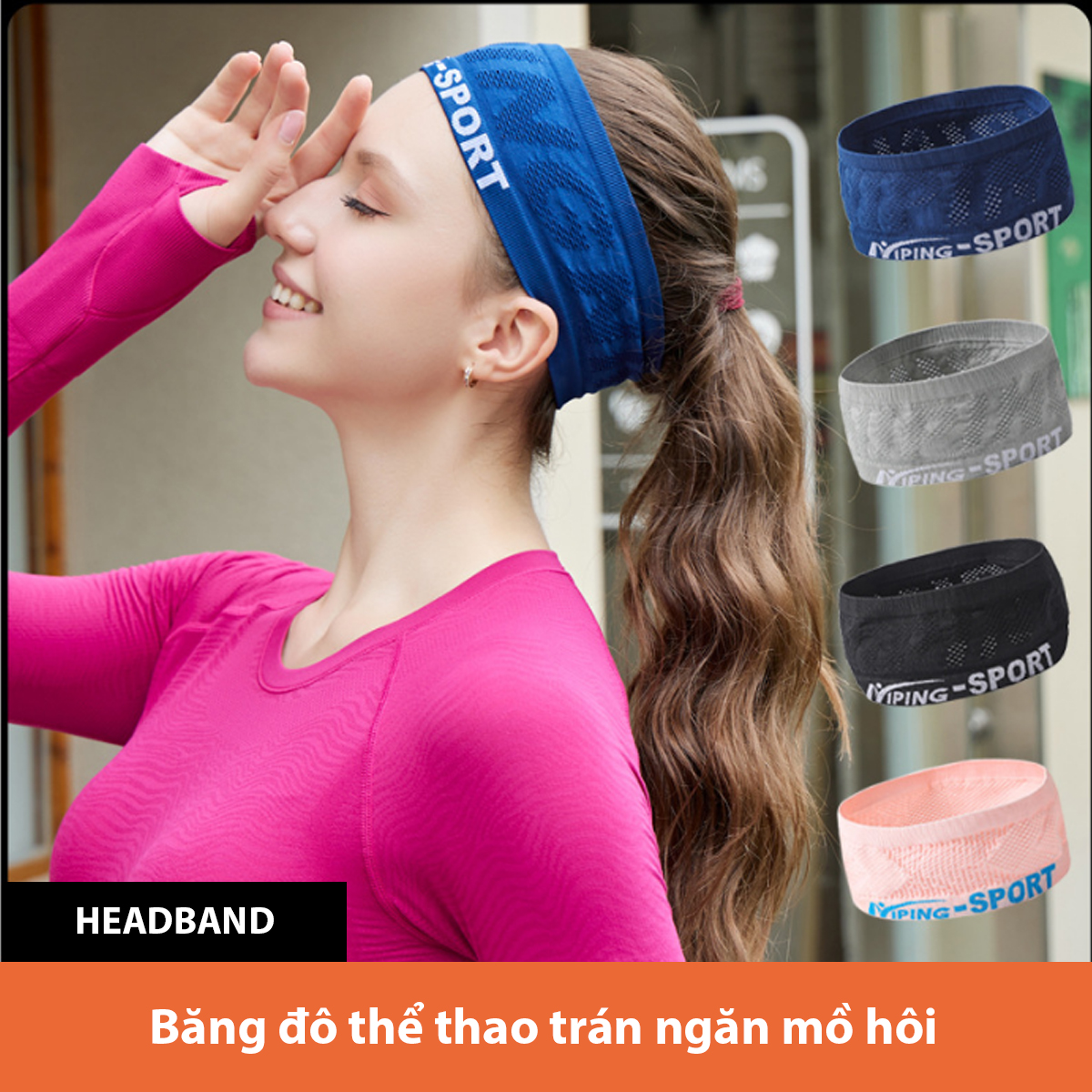 Headband cài tóc, băng đô thể thao trán ngăn mồ hôi sweat band VH - Ảnh 2