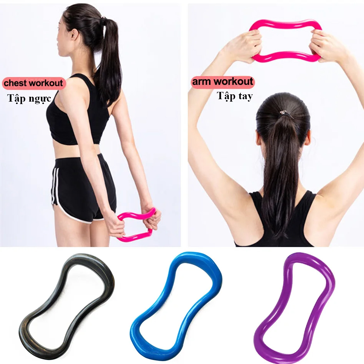 Dụng Cụ Tập Săn Chắc Giảm Mỡ Vai Tay Mở Vai Massage Pilates, Vòng Tập Yoga Myring - Ảnh 2