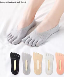 [QT]Tất xỏ năm ngón cổ thấp lưới mỏng thoáng khi và vô hình cho nữ mang giày lười, giày búp bê