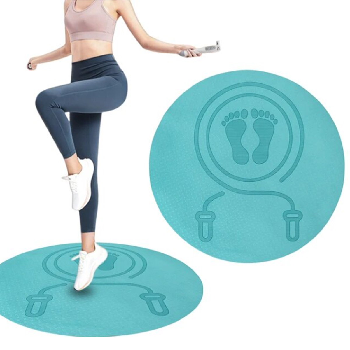 Thảm nhảy dây loại tròn, thảm tập yoga ngồi thiền loại tròn - Ảnh 2
