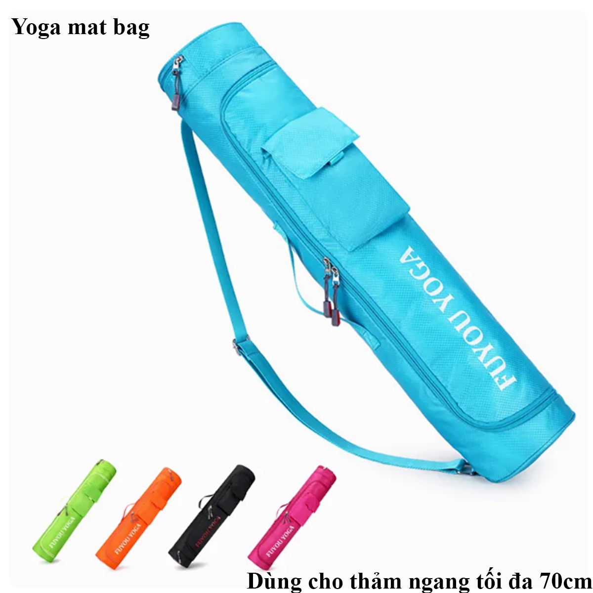 Túi đựng thảm yoga dây kéo chống nước, nhiều ngăn nhỏ đựng đồ DTB - Ảnh 2